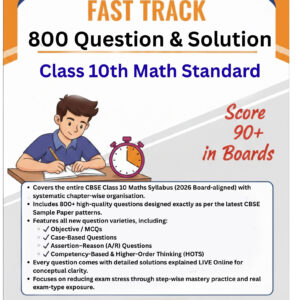 A powerful 45-day revision program with 800 chapterwise questions, LIVE solutions, and full coverage of the CBSE Class 10 Maths Syllabus (2026).