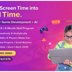 6-Month Coding & Game Development program for Grades 7–9. Learn Scratch, Python, Pygame, Godot & AI. Build 50+ games. Small batch LIVE classes. Turn screen time into skill time.