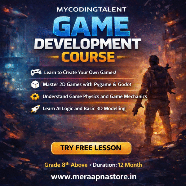 Mycodingtalent - Game Development Course for Kids (Grade 8+) – Learn Coding, AI & 2D Game Design