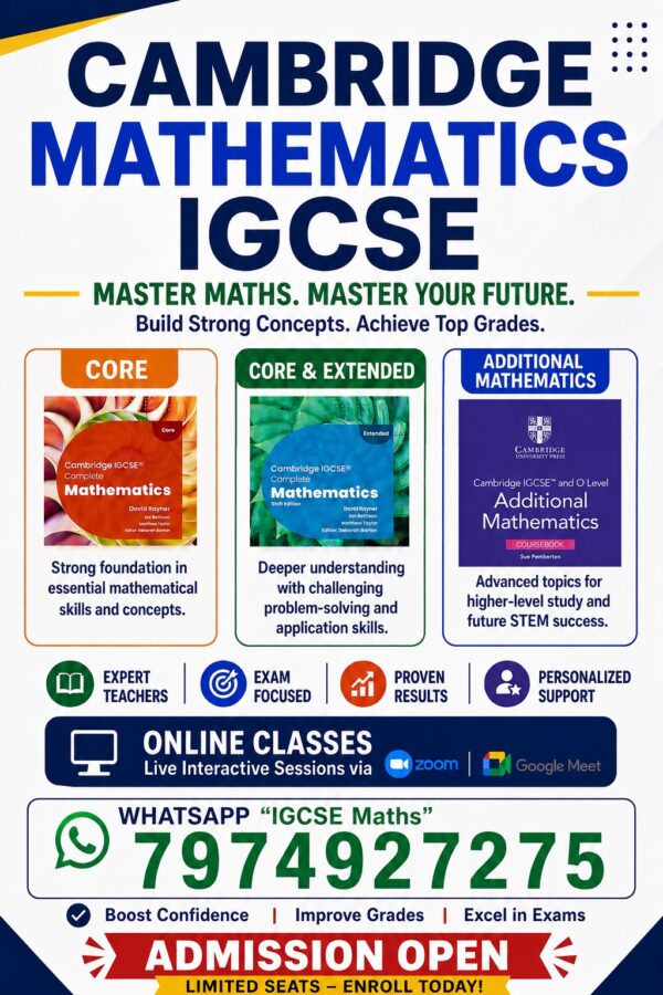 Best Cambridge IGCSE Maths Online Classes | Live 1-to-1 & Small Batch | Core, Extended & Additional Maths