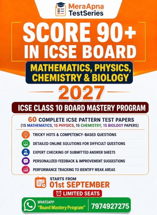 ICSE Class 10 Board Mastery Program 2027 | Maths, Physics, Chemistry & Biology Test Series | 60 ICSE Mock Papers with Solutions