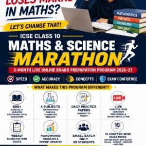 ICSE Class 10 Maths & Science Marathon 2026-27 – Master Maths with 800+ Board-Level Questions (Copy)